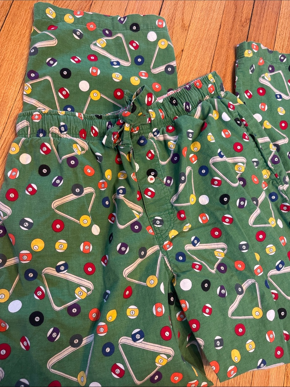 Old Navy Pajama Pants Women’s Green Pool Ball Print Billiard Theme S